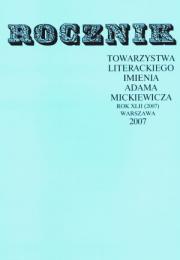 ROCZNIK TOWARZYSTWA LITERACKIEGO IM. ADAMA MICKIEWICZA